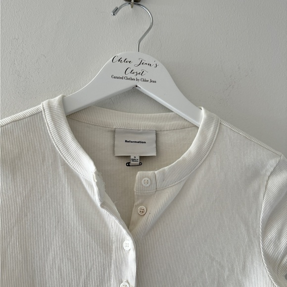 REFORMATION Raelynn White Knit Top - Picture 5 of 8
